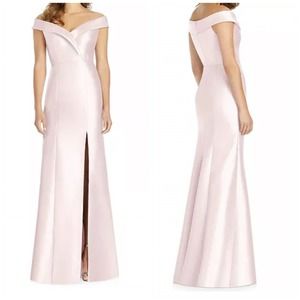 Alfred Sung Off-The-Shoulder Satin Gown Sz 6R